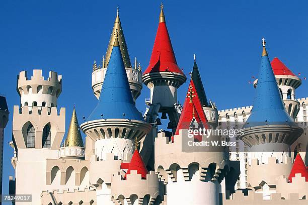 detail of excalibur hotel in las vegas, nevada - excalibur stock pictures, royalty-free photos & images