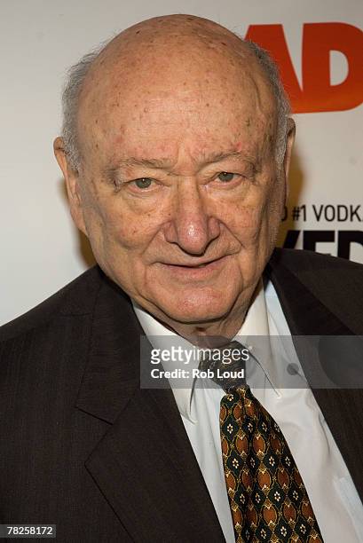 Former Mayor Ed Koch arrives at Radar's toast to The New Radicals at the New Museum December 4, 2007 in New York City.