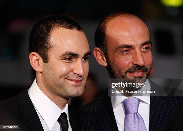 Actors Khalid Abdalla and Shaun Toub pose at the premiere of Paramount Vantage's "The Kite Runner" December 4, 2007 at the Egyptian Theatre in...