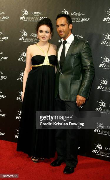 Actors Emily Barclay and Alex Dimitriades arrive at the L'Oreal Paris 2007 AFI Industry Awards at the Melbourne Exhibition Centre on December 5, 2007...