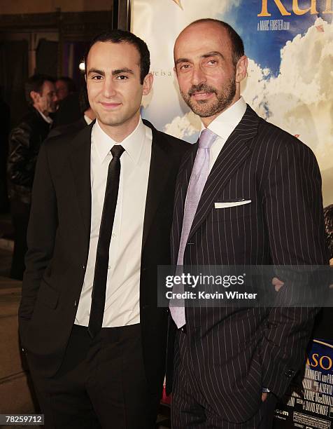 Actors Khalid Abdalla and Shaun Toub pose at the premiere of Paramount Classic's "The Kite Runner" at the Egyptian Theater on December 4, 2007 in Los...