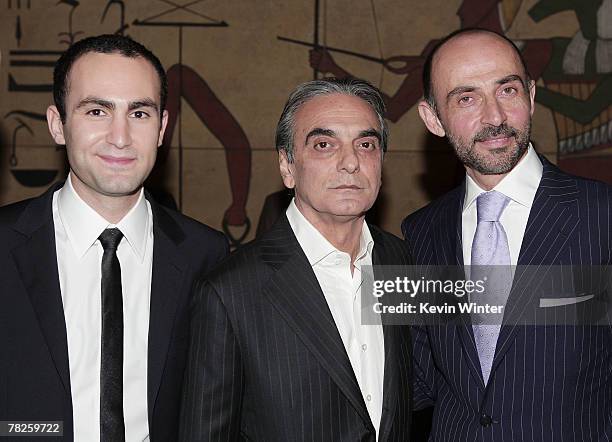 Actors Khalid Abdalla, Homayoun Ershadi and Shaun Toub pose at the premiere of Paramount Classic's "The Kite Runner" at the Egyptian Theater on...