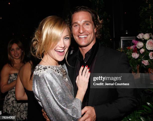 Actors Kate Hudson and Matthew McConaughey attend the Dolce & Gabbana's "The One" Fragrance Launch and Private Dinner at The Grammercy Park Hotel on...