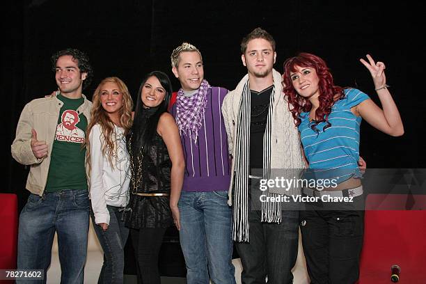 Alfonso Herrera,Anahi,Maite Perroni,Christian Chavez,Christopher Uckermann and Dulce Maria of RBD attends a press conference to announce their new...