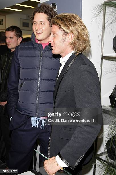 John Elkann and Lapo Elkann attends the launch party of 'Italia Independent Ambassador' at the fashion store San Carlo on December 5, 2007 in Turin,...