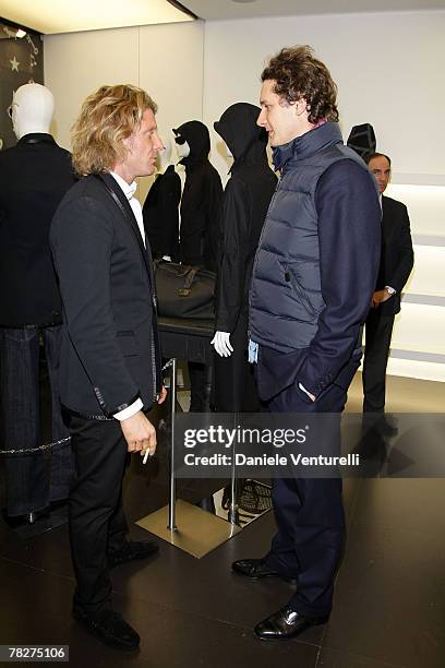 Lapo Elkann and John Elkann attends the launch party of 'Italia Independent Ambassador' at the fashion store San Carlo on December 5, 2007 in Turin,...