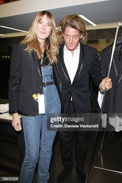 Lapo Elkann and Cristina Ti attends the launch party of 'Italia Independent Ambassador' at the fashion store San Carlo on December 5, 2007 in Turin,...