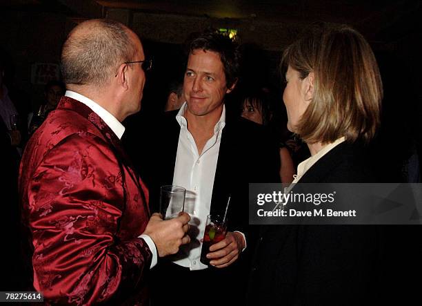 Kit Hesketh, Hugh Grant and Katie Rabbit attend Discover Wilton's fundraising gala at Wilton's on December 5, 2007 in London, England.