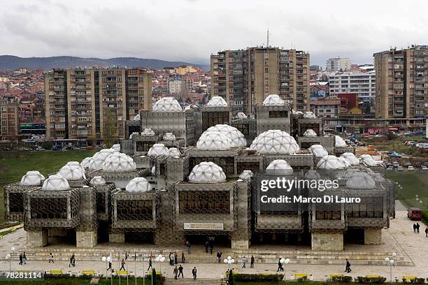 General view of the Public Library is seen on November 14, 2007 in Pristina, Kosovo Province, Serbia. Kosovo is administered by the United Nations...