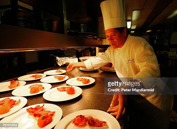 Breakfast is prepared at the Savoy Hotel on December 6, 2007 in London. Some of the fixtures and fittings are to be auctioned before the hotel closes...