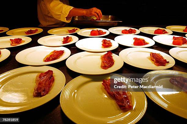 Breakfast is prepared at the Savoy Hotel on December 6, 2007 in London. Some of the fixtures and fittings are to be auctioned before the hotel closes...