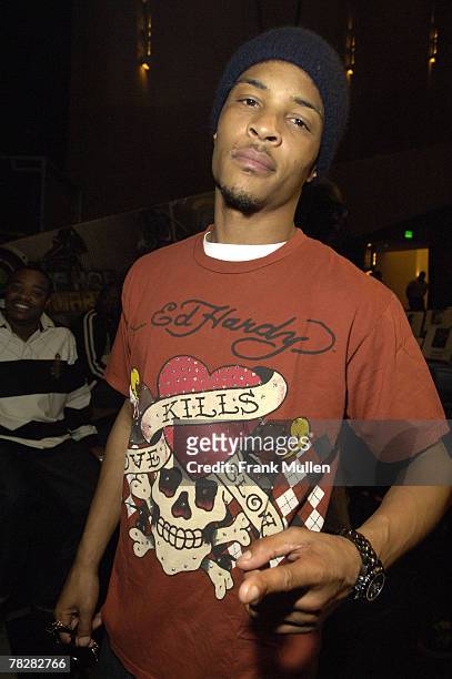 Rapper T.I at the BET Hip Hop Awards 2007 Rehearsals at the Atlanta Civic Center on October 12, 2007 in Atlanta, GA.