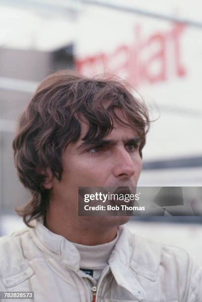 Brazilian racing driver Nelson Piquet, driver of the Parmalat Racing Team Brabham BT49C Cosworth V8, pictured prior to competing in the 1981 British...