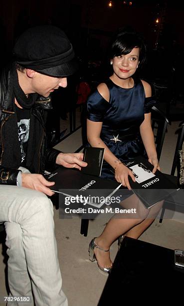 Jefferson Hack and Lily Allen attend the preview of the Chanel Pre Autumn/Winter Collection, at 9 Howick Place on December 6, 2007 in London, England.