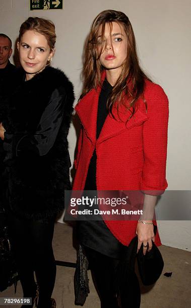 Eugenie Niarchos and Charlotte Casiraghi attend the preview of the Chanel Pre Autumn/Winter Collection, at 9 Howick Place on December 6, 2007 in...