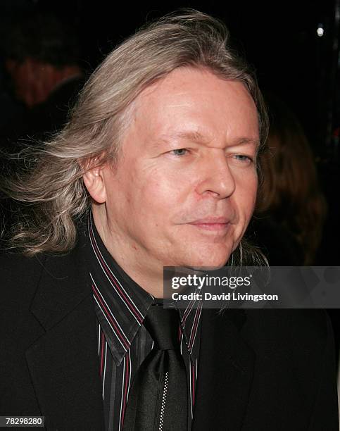 Screenwriter Christopher Hampton attends the premiere of Focus Features' 'Atonement' at the Academy of Motion Picture Arts and Sciences on December...