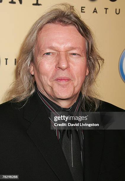 Screenwriter Christopher Hampton attends the premiere of Focus Features' 'Atonement' at the Academy of Motion Picture Arts and Sciences on December...