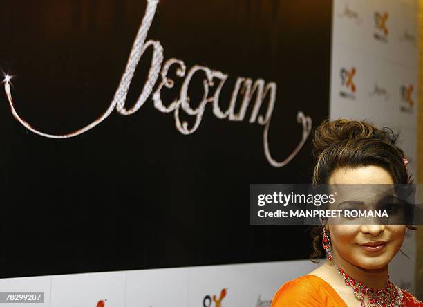 Pakistan chat show host, Begum Nawazish Ali poses for a picture during a press conference in New Delhi, 07 December 2007. Begum Nawazish Ali will...