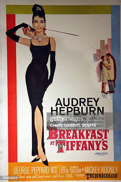 View of a poster for "Breakfast at Tiffany's" with Audrey Hepburn , estimated between 2,000 and 2,500 from the Jose Ma. Carpio poster collection at...