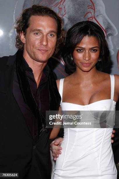 Actor Matthew McConaughey and model Camila Alves attend the Dolce & Gabbana's "The One" Fragrance Launch and Private Dinner at The Grammercy Park...