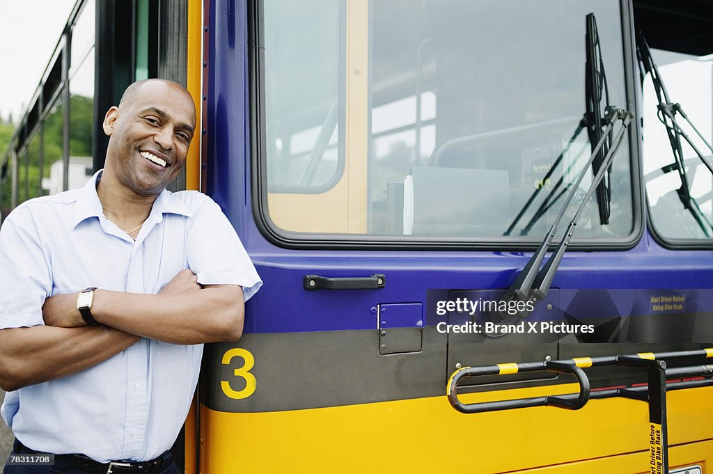 Bus driver by bus