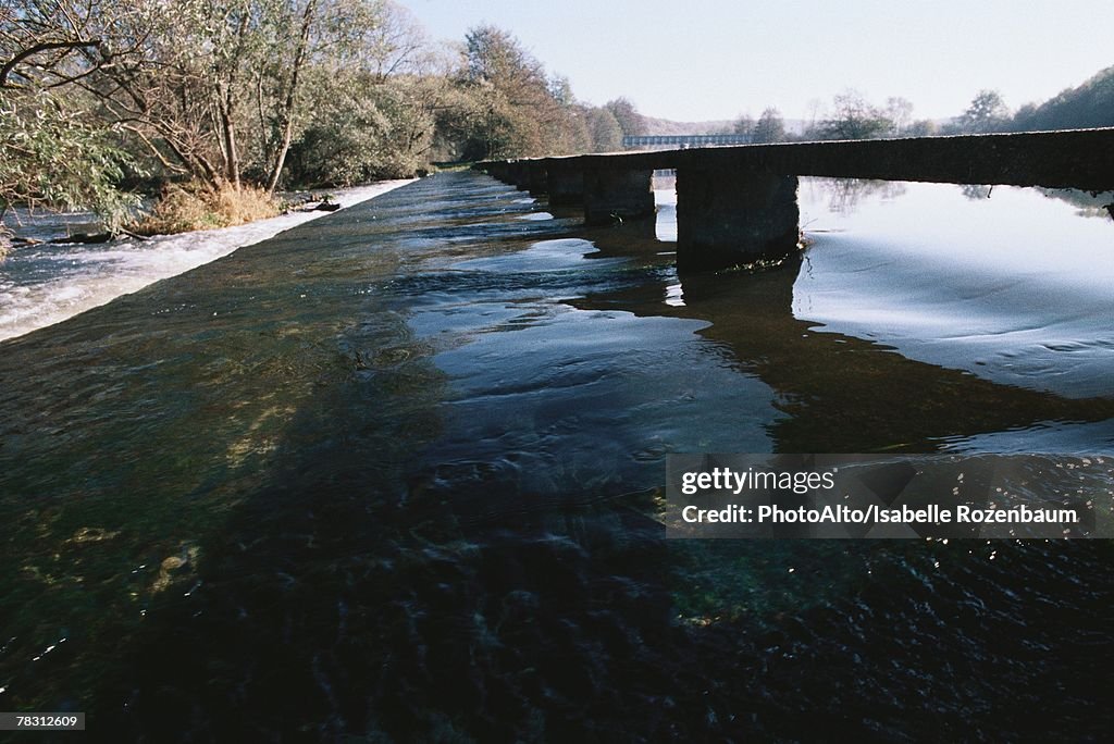 Body of water with sluice