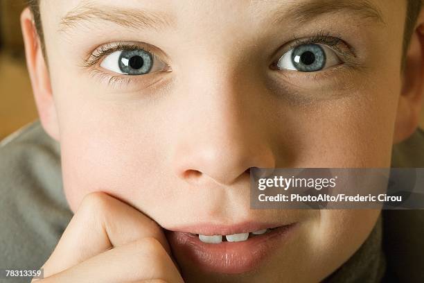 Stock Face Looking R 256 Tween Looking Up At Camera Stock Photos, High-Res Pictures, and ...