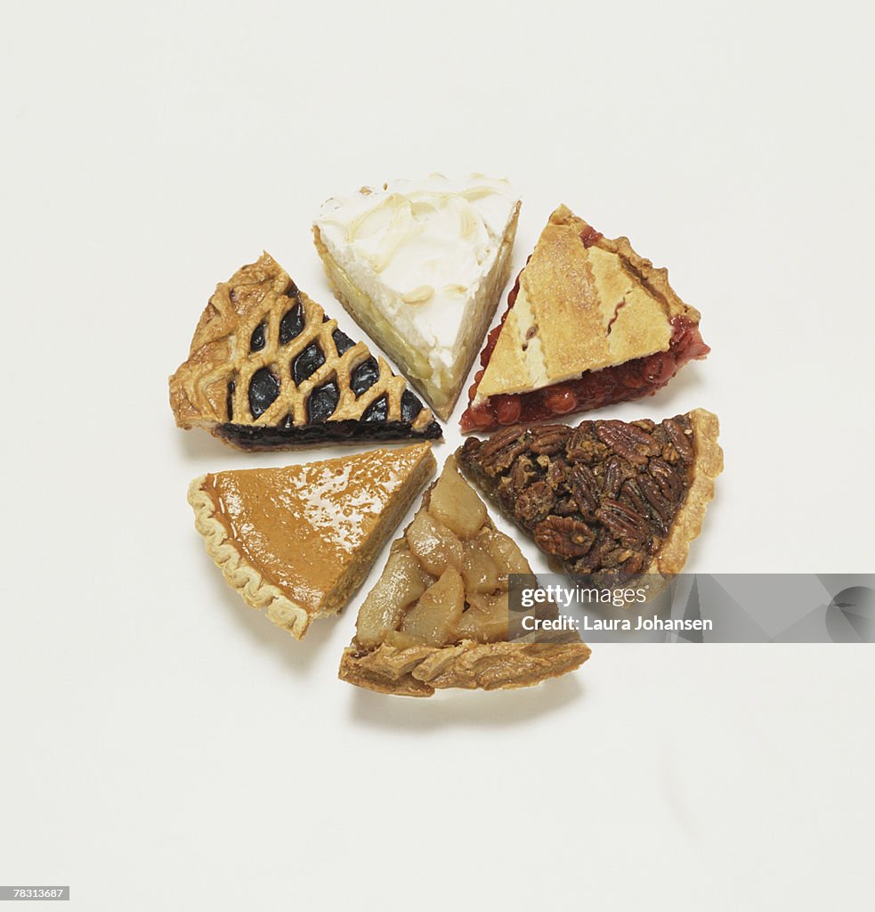 Assorted pie slices