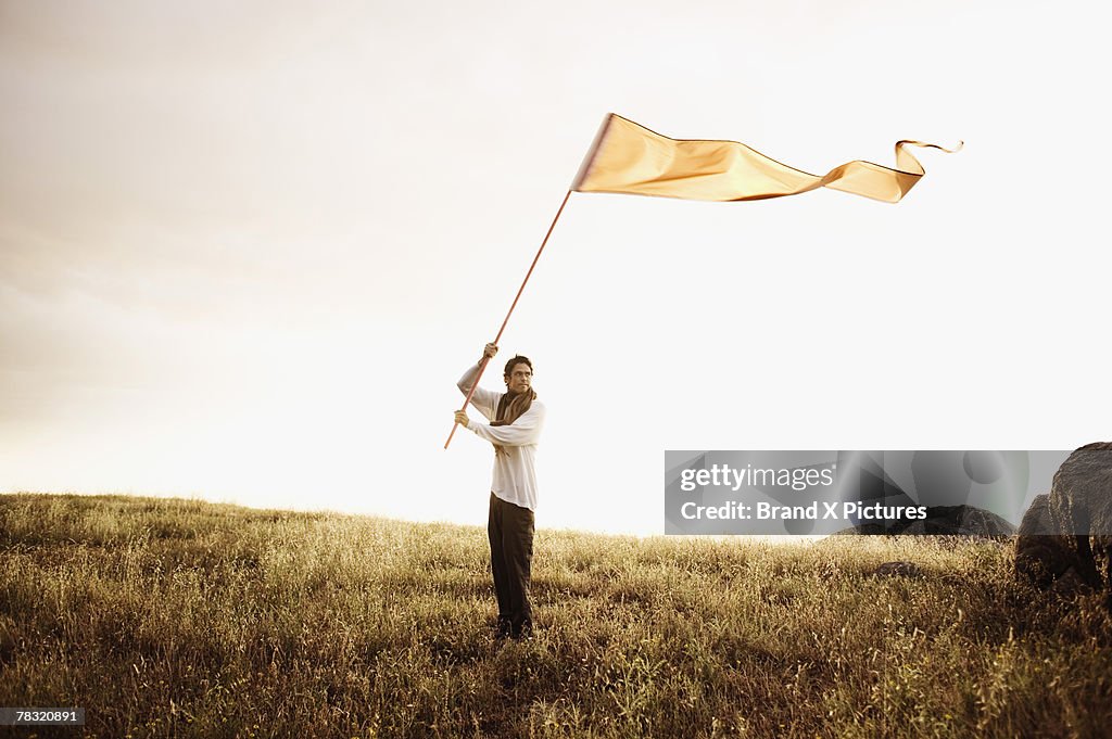 Man with flag