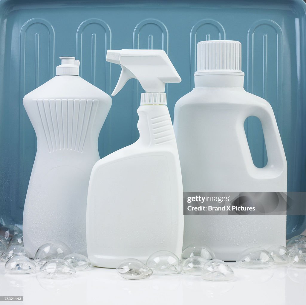 Assorted generic cleaning products