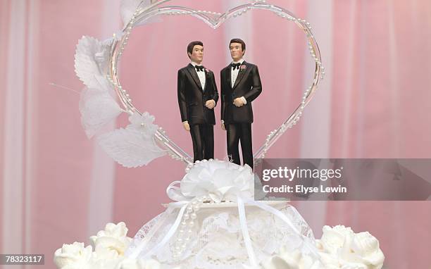 gay wedding cake topper - small wedding fotografías e imágenes de stock