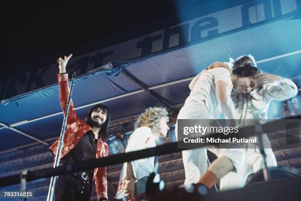 Members of The Who leave the stage after their performance set during Rock At The Oval concert at The Oval cricket ground in London on 18th September...