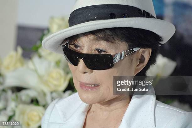 Artist Yoko Ono attends "The US vs John Lennon" stage greeting at Roppongi Hills on December 9, 2007 in Tokyo, Japan. John Lennon was shot dead 27...