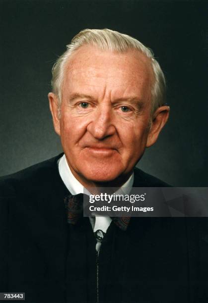 This undated file photo shows Justice John Paul Stevens of the Supreme Court of the United States in Washington, DC.