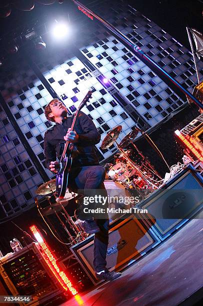 Angels and Airwaves musician Tom DeLonge performs at KROQ's Almost Acoustic Xmas - Day 1 held at Gibson Amphitheatre on December 8, 2007 in Universal...