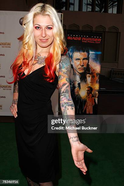 Jovanka Vuckovic, editor-in-chief of Rue Morgue Magazine, arrives at the Jules Verne Adventure Film Festival Special Awards Presentation at the...