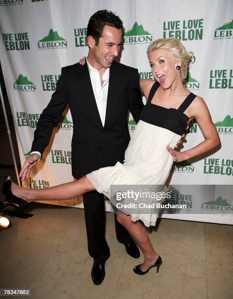 Helio Castroneves and Julia Hough attend Helio Castroneves's Victory Party at the Sunset Tower Hotel on December 9, 2007 in Hollywood, California.