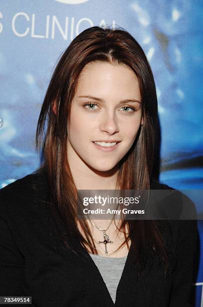 Actress Kristen Stewart attends the Innovative Skin Care Suite at the 7th Annual Breakthrough of the Year Awards on December 9, 2007 in Hollywood,...
