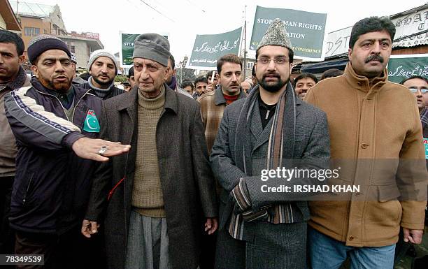 Mirwaiz Umar Farooq Chairman of a moderate faction of Indian administered Kashmir's main seperatist allance the All Parties Hurriyat Conference ,...