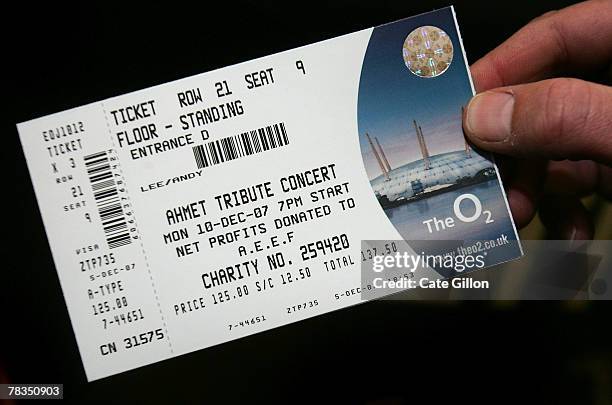 In this photo illustration a fan holds a ticket for the Led Zeppelin concert on December 10, 2007 in London. Led Zeppelin have not performed in...