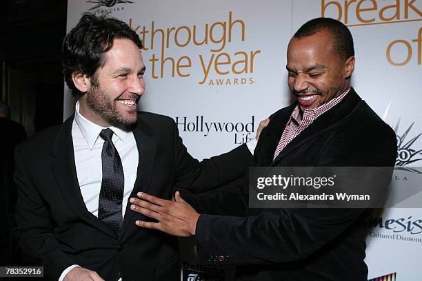 Actors Paul Rudd and Donald Faison at the 7th annual Hollywood Life Breakthrough of the Year Awards at the Music Box at the Fonda on December 9, 2007...