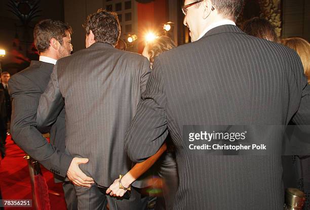 Gerard Butler, Jeffrey Dean Morgan and Hilary Swank at the "P.S. I Love You" premiere at the Grauman's Chinese Theatre on December 9, 2007 in Los...