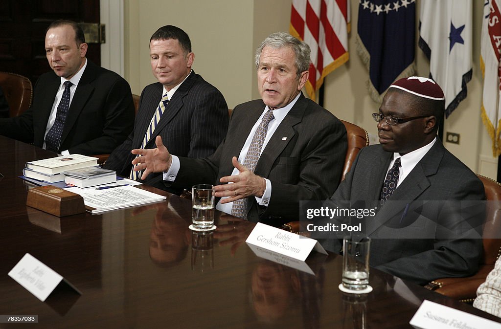 Bush Netanyahu U.S. President George W. Bush speaks after meeting with Jewish... News ...