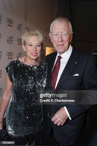 Catherine von Sydow and Max von Sydow at the Los Angeles Premiere of Miramax "The Diving Bell and The Butterfly" at the ArcLight Theatre on November...