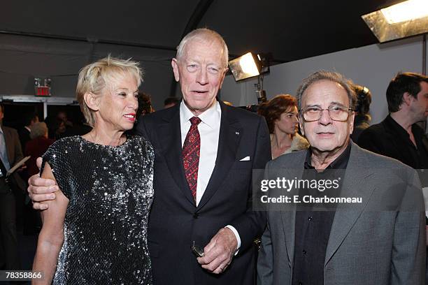 Catherine von Sydow, Max von Sydow and Screenwriter Ronald Harwood at the Los Angeles Premiere of Miramax "The Diving Bell and The Butterfly" at the...