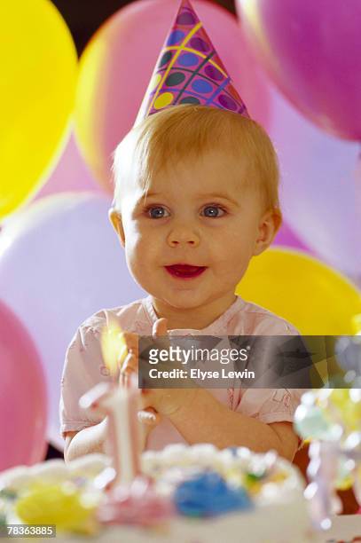 first birthday for girl - 1st birthday cake stock pictures, royalty-free photos & images