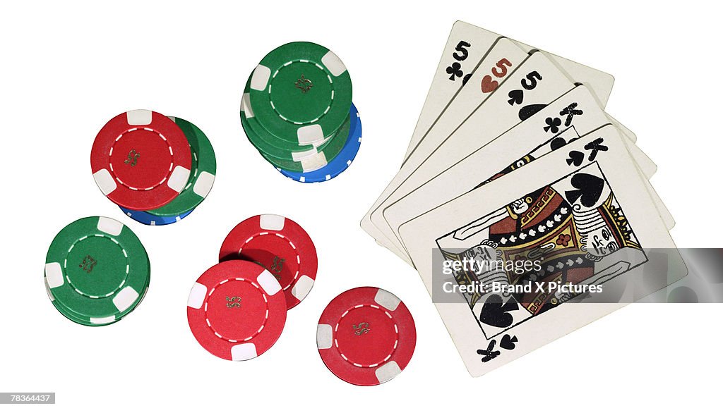 Poker chips and cards