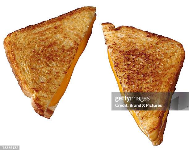 grilled cheese sandwich - boterham met kaas stockfoto's en -beelden
