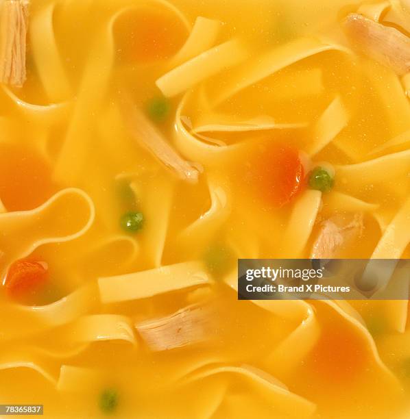 chicken noodle soup - sopa de pollo con fideos fotografías e imágenes de stock