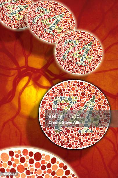 color blindness in eye - colour blindness test image stock pictures, royalty-free photos & images
